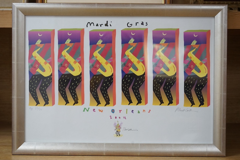 Robert Guthrie (American, 1958 - 2014), artist's proof silkscreen print, ‘Mardis Gras, New Orleans, 2004’, signed in pencil, limited edition 23/25, blindstamped, 31 x 47cm. Condition - good